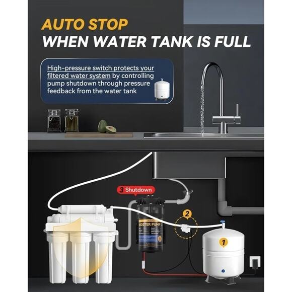 Booster Pump for Home RO Reverse Osmosis Water Purification System by Hanchen - Picture 5 of 6